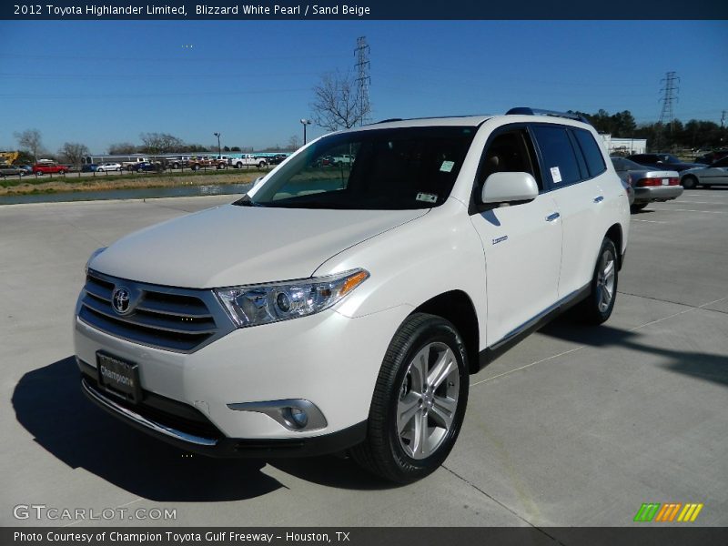 Blizzard White Pearl / Sand Beige 2012 Toyota Highlander Limited