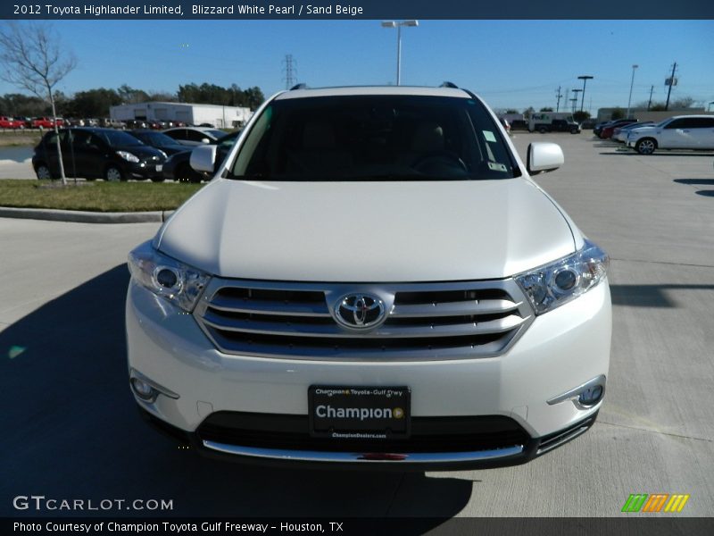 Blizzard White Pearl / Sand Beige 2012 Toyota Highlander Limited