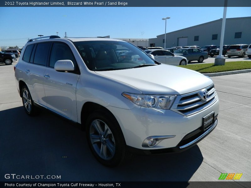 Blizzard White Pearl / Sand Beige 2012 Toyota Highlander Limited