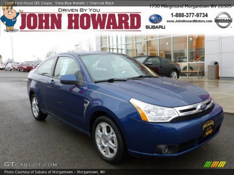 Vista Blue Metallic / Charcoal Black 2008 Ford Focus SES Coupe