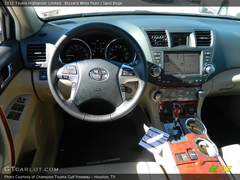 Blizzard White Pearl / Sand Beige 2012 Toyota Highlander Limited