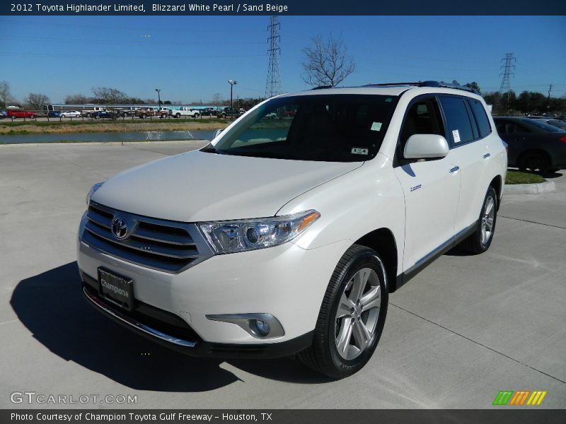 Blizzard White Pearl / Sand Beige 2012 Toyota Highlander Limited