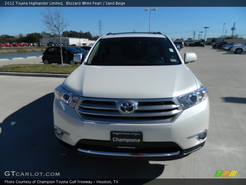 Blizzard White Pearl / Sand Beige 2012 Toyota Highlander Limited