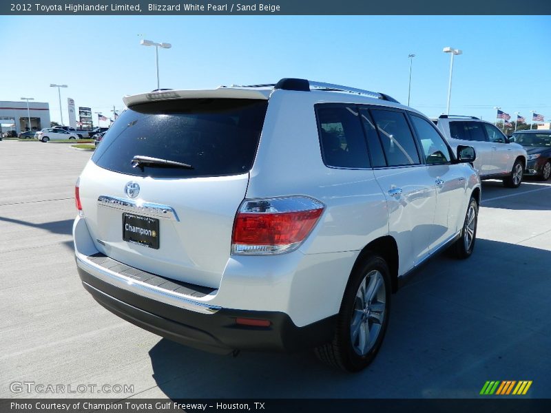 Blizzard White Pearl / Sand Beige 2012 Toyota Highlander Limited