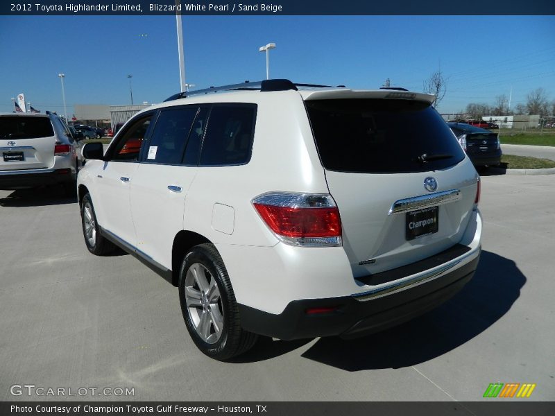 Blizzard White Pearl / Sand Beige 2012 Toyota Highlander Limited