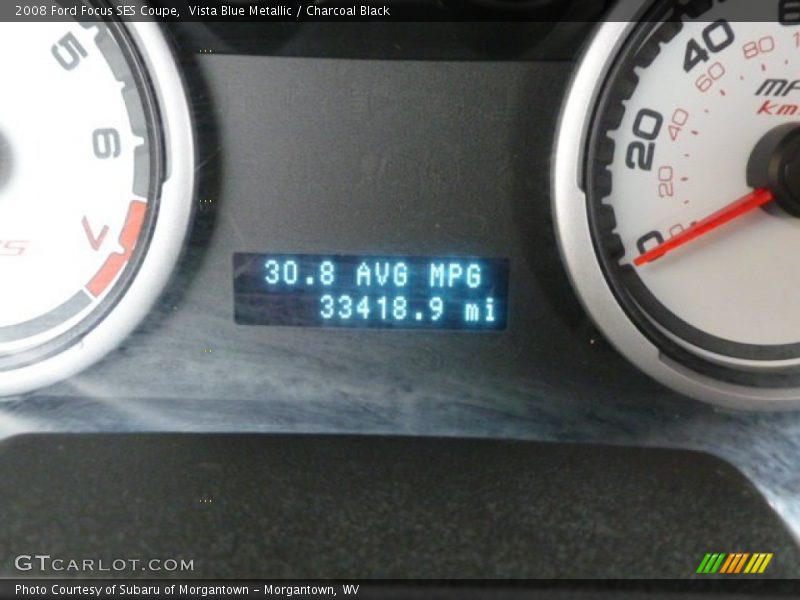 Vista Blue Metallic / Charcoal Black 2008 Ford Focus SES Coupe