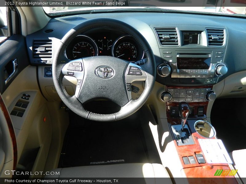 Blizzard White Pearl / Sand Beige 2012 Toyota Highlander Limited