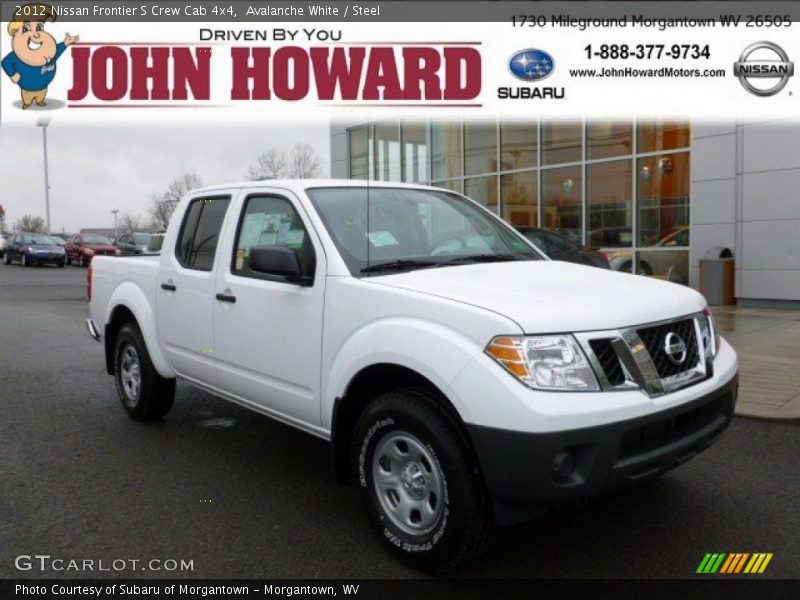 Avalanche White / Steel 2012 Nissan Frontier S Crew Cab 4x4