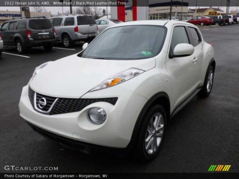 White Pearl / Black/Red Leather/Red Trim 2012 Nissan Juke SL AWD