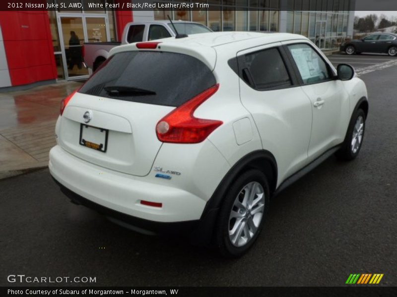 White Pearl / Black/Red Leather/Red Trim 2012 Nissan Juke SL AWD