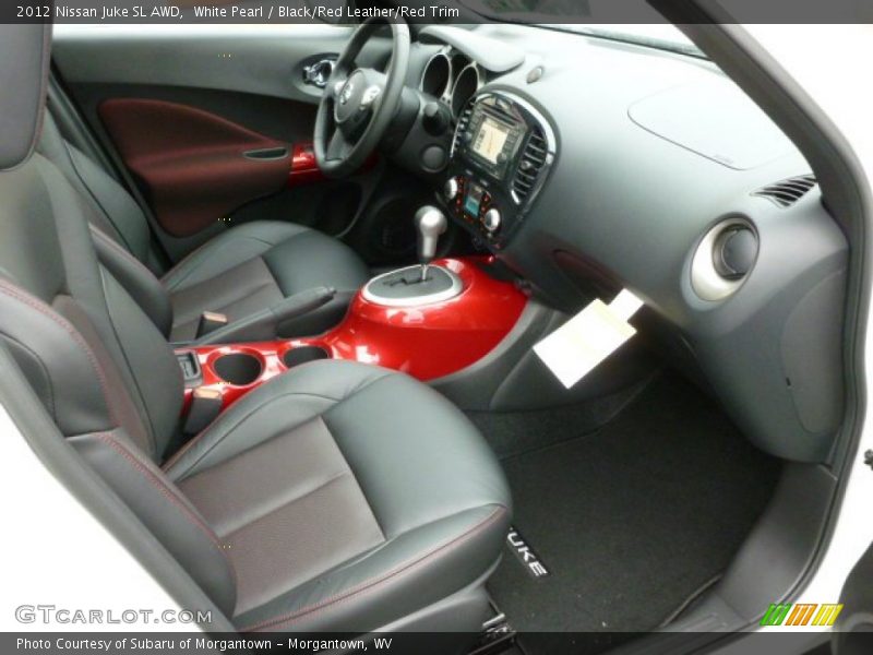  2012 Juke SL AWD Black/Red Leather/Red Trim Interior