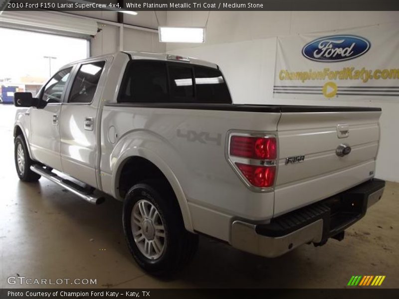 White Platinum Metallic Tri Coat / Medium Stone 2010 Ford F150 Lariat SuperCrew 4x4