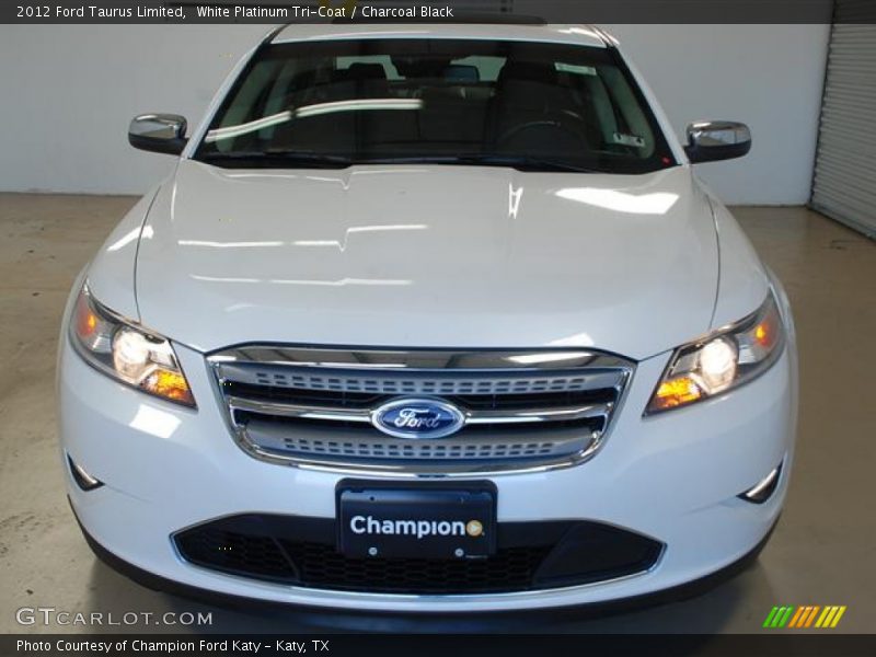 White Platinum Tri-Coat / Charcoal Black 2012 Ford Taurus Limited