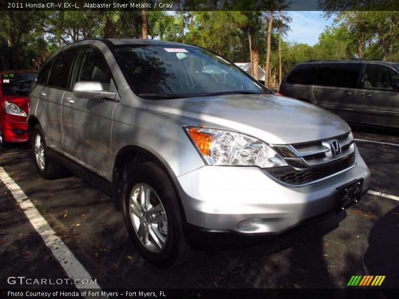 Alabaster Silver Metallic / Gray 2011 Honda CR-V EX-L