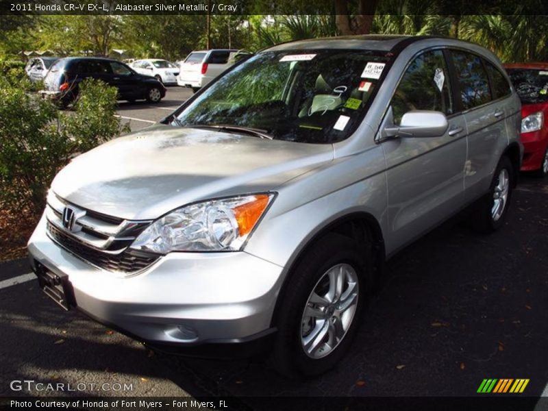 Alabaster Silver Metallic / Gray 2011 Honda CR-V EX-L