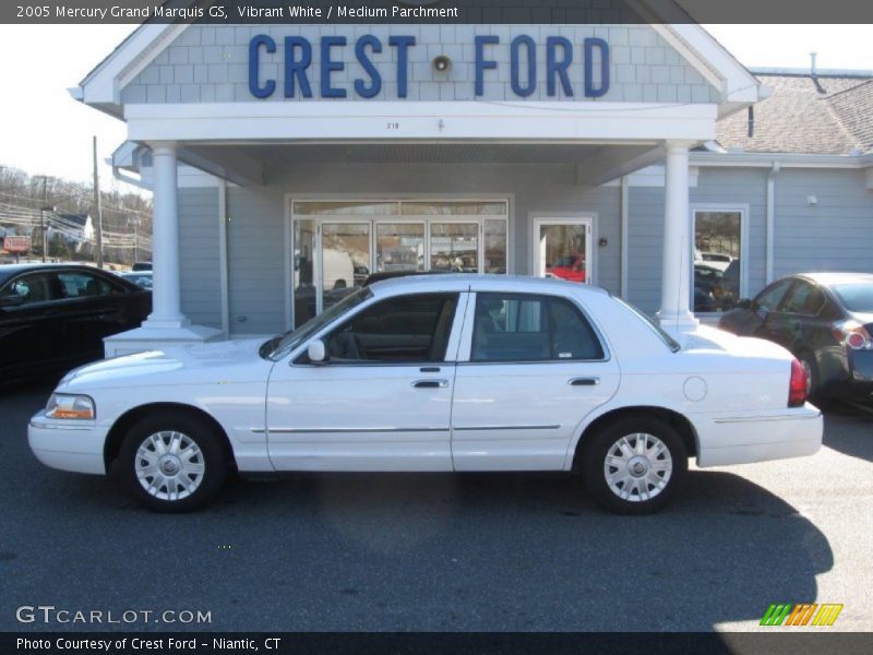 Vibrant White / Medium Parchment 2005 Mercury Grand Marquis GS