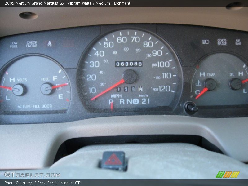 Vibrant White / Medium Parchment 2005 Mercury Grand Marquis GS
