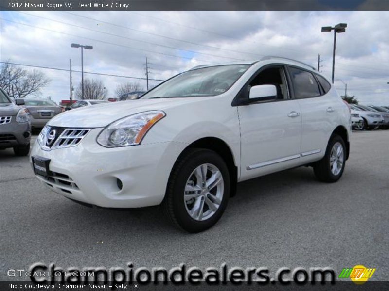 Pearl White / Gray 2012 Nissan Rogue SV