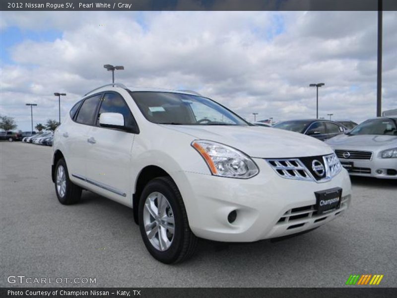 Pearl White / Gray 2012 Nissan Rogue SV