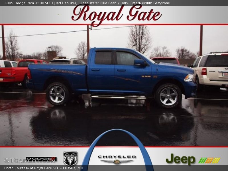 Deep Water Blue Pearl / Dark Slate/Medium Graystone 2009 Dodge Ram 1500 SLT Quad Cab 4x4