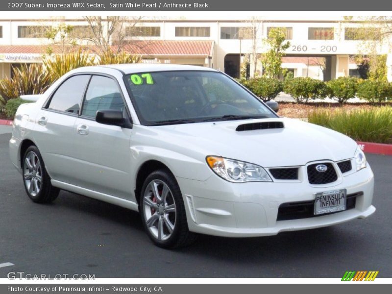 Satin White Pearl / Anthracite Black 2007 Subaru Impreza WRX Sedan