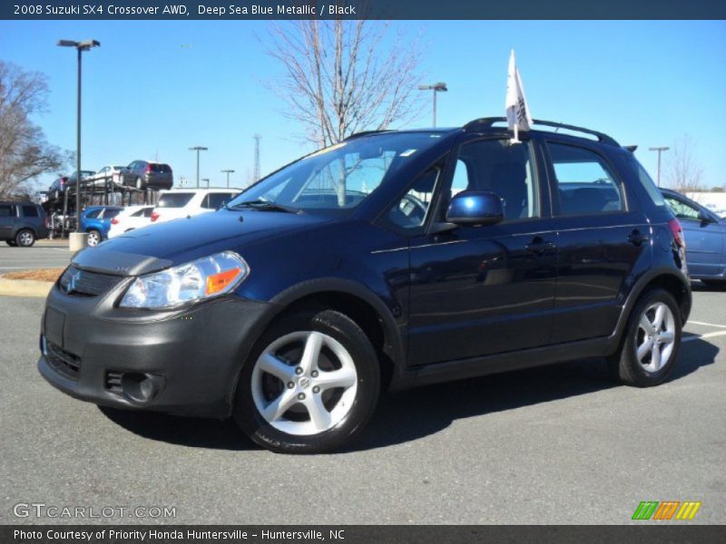 Deep Sea Blue Metallic / Black 2008 Suzuki SX4 Crossover AWD