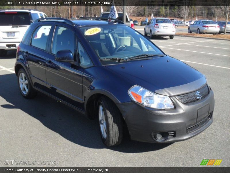 Deep Sea Blue Metallic / Black 2008 Suzuki SX4 Crossover AWD