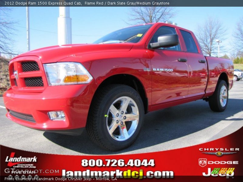 Flame Red / Dark Slate Gray/Medium Graystone 2012 Dodge Ram 1500 Express Quad Cab