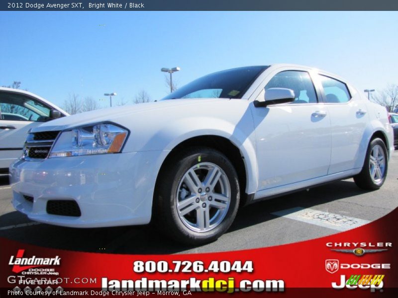 Bright White / Black 2012 Dodge Avenger SXT