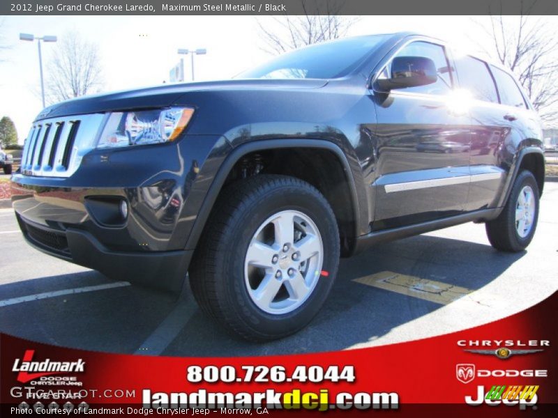 Maximum Steel Metallic / Black 2012 Jeep Grand Cherokee Laredo