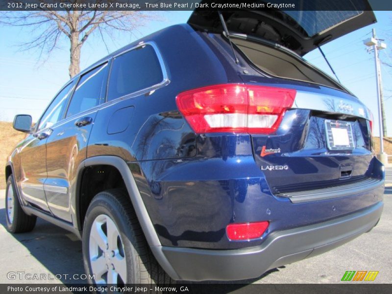 True Blue Pearl / Dark Graystone/Medium Graystone 2012 Jeep Grand Cherokee Laredo X Package