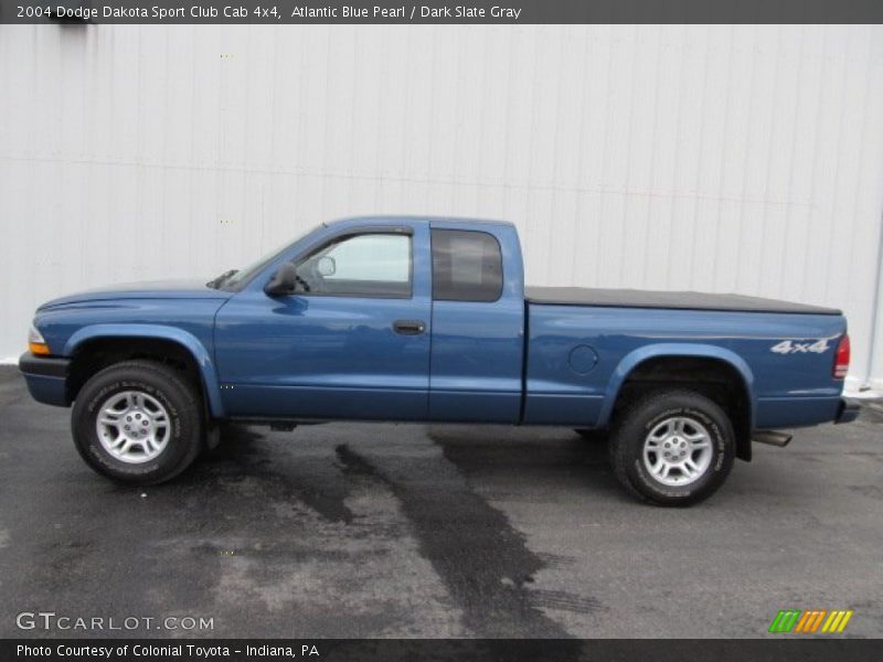 Atlantic Blue Pearl / Dark Slate Gray 2004 Dodge Dakota Sport Club Cab 4x4