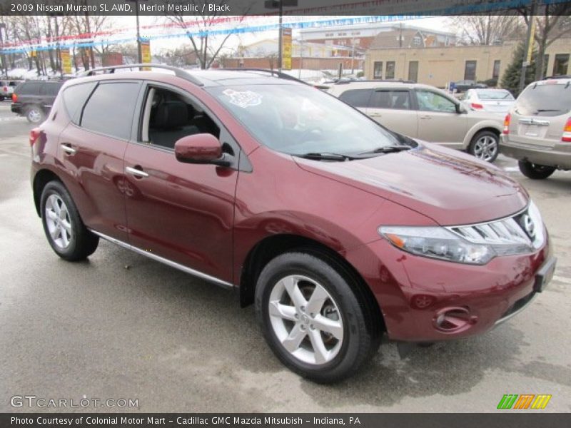 Merlot Metallic / Black 2009 Nissan Murano SL AWD