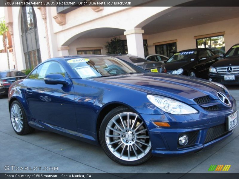 Orion Blue Metallic / Black/Ash 2009 Mercedes-Benz SLK 350 Roadster