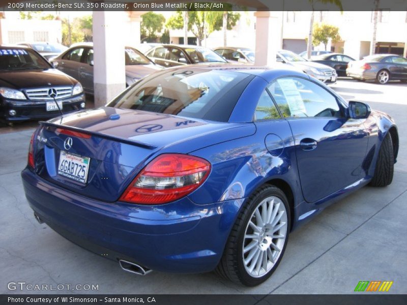 Orion Blue Metallic / Black/Ash 2009 Mercedes-Benz SLK 350 Roadster