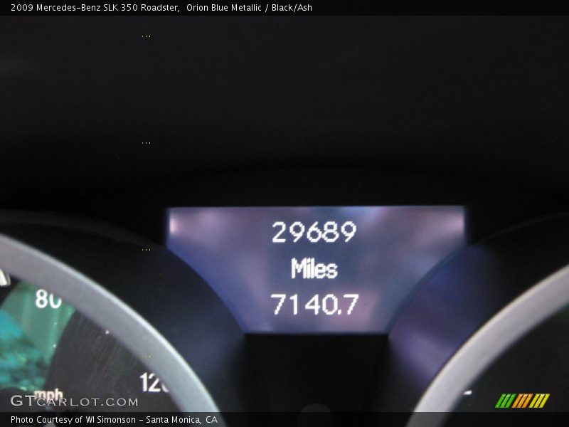 Orion Blue Metallic / Black/Ash 2009 Mercedes-Benz SLK 350 Roadster