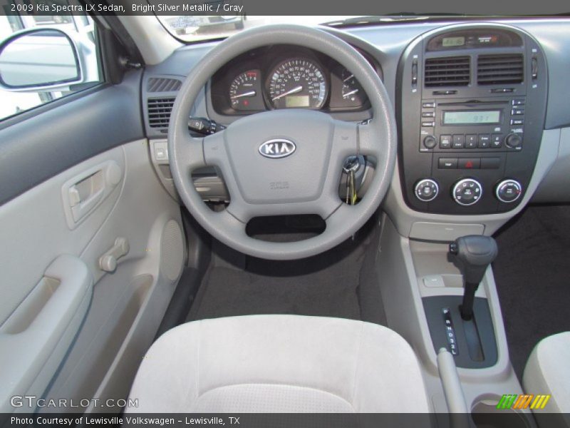 Bright Silver Metallic / Gray 2009 Kia Spectra LX Sedan