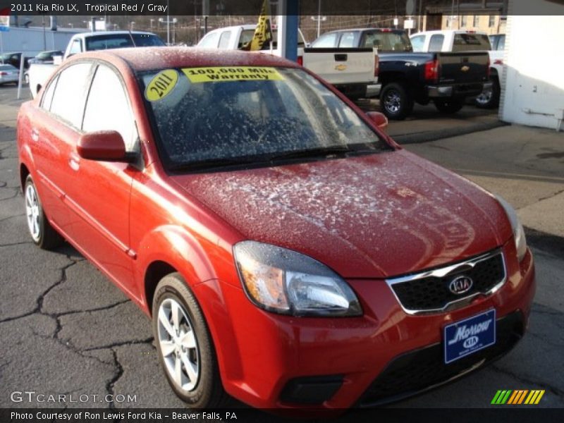 Tropical Red / Gray 2011 Kia Rio LX