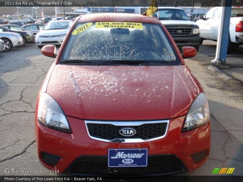 Tropical Red / Gray 2011 Kia Rio LX