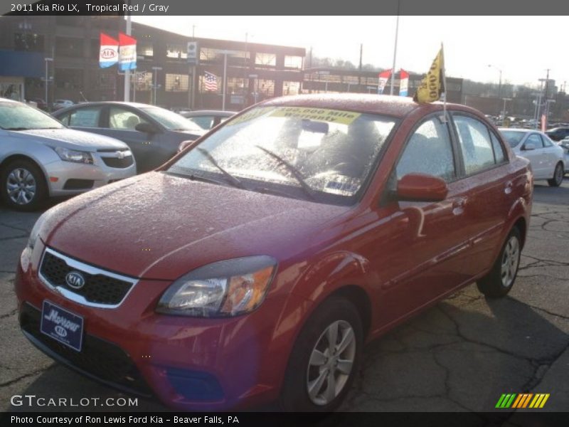Tropical Red / Gray 2011 Kia Rio LX