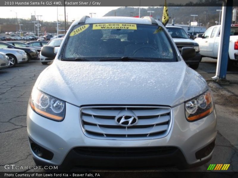 Radiant Silver / Gray 2010 Hyundai Santa Fe GLS 4WD