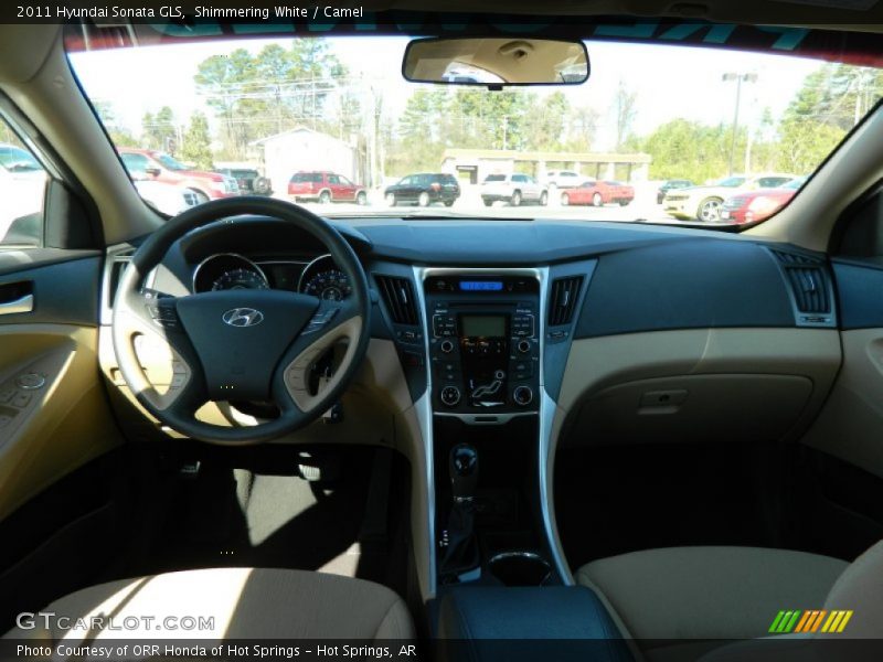 Shimmering White / Camel 2011 Hyundai Sonata GLS