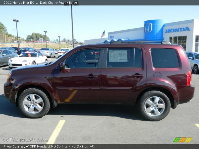 Dark Cherry Pearl / Beige 2011 Honda Pilot EX-L