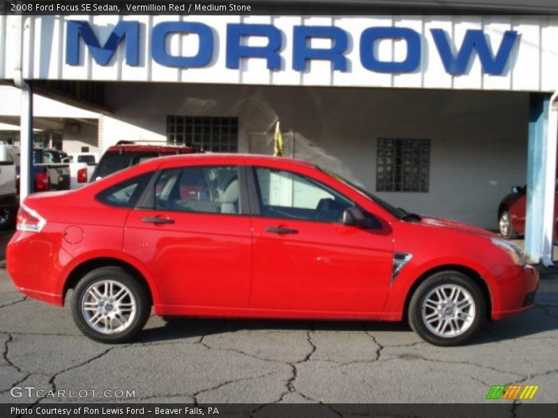 Vermillion Red / Medium Stone 2008 Ford Focus SE Sedan