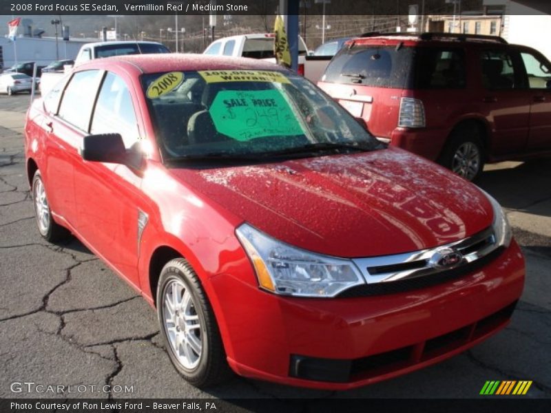 Vermillion Red / Medium Stone 2008 Ford Focus SE Sedan