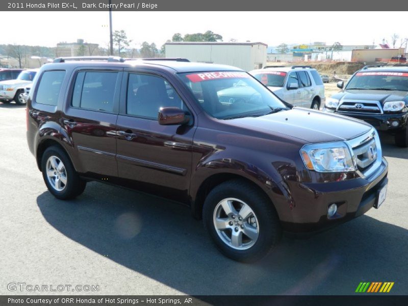Dark Cherry Pearl / Beige 2011 Honda Pilot EX-L