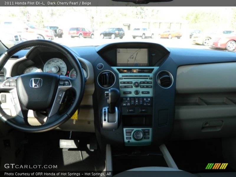 Dark Cherry Pearl / Beige 2011 Honda Pilot EX-L