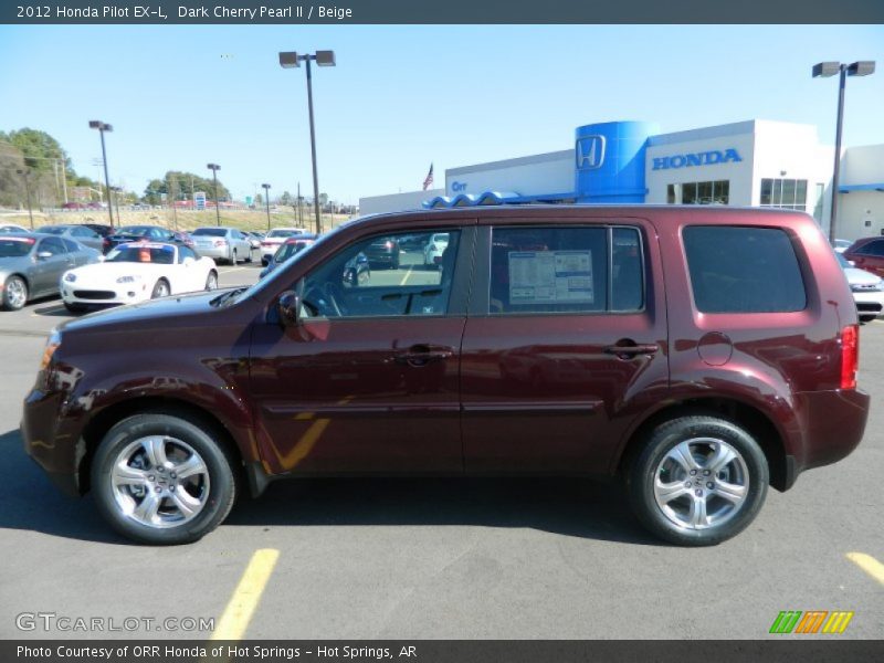 Dark Cherry Pearl II / Beige 2012 Honda Pilot EX-L