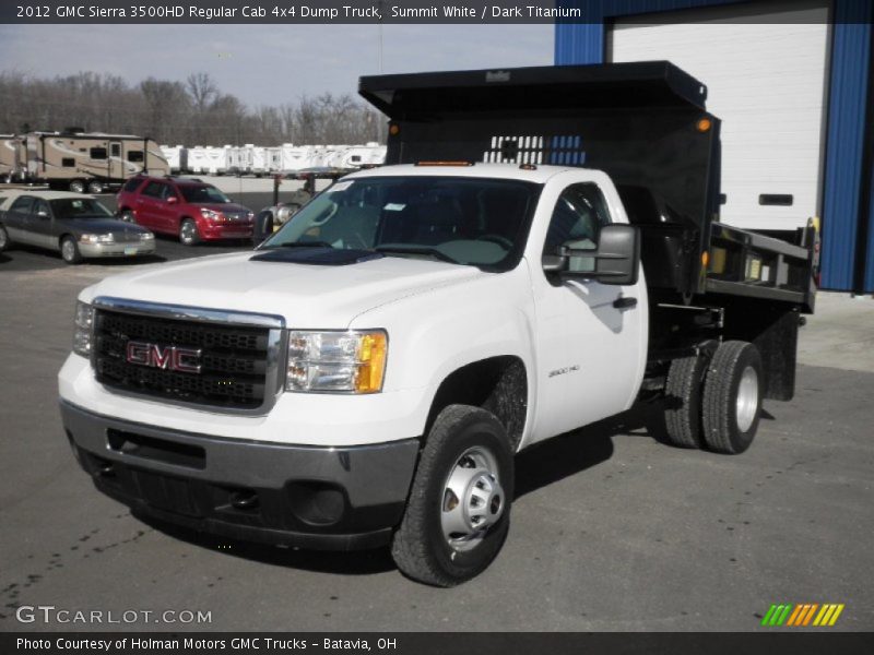 Summit White / Dark Titanium 2012 GMC Sierra 3500HD Regular Cab 4x4 Dump Truck