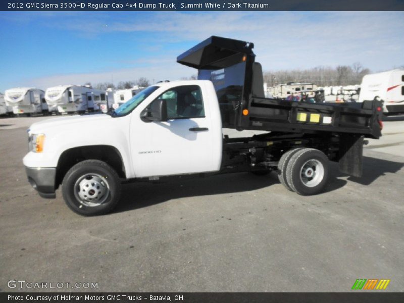 Summit White / Dark Titanium 2012 GMC Sierra 3500HD Regular Cab 4x4 Dump Truck